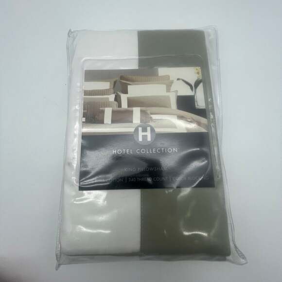 Hotel Collection 100% Pima Cotton 340 Thread Count Color Block King Pillow Sham
